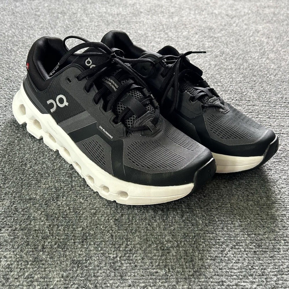 On Shoes Womens Size 8.5 Black CloudTec Mesh Running Sneakers Lace Up Low Top
